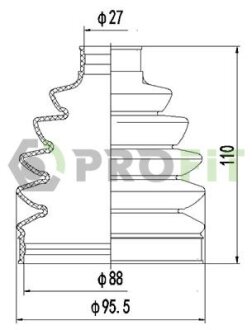 Пильник ШРКШ гумовий + змазка PROFIT 2710-0049 XLB