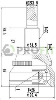 ШРКШ зовн. передн. +ABS Toyota Camry 06 PROFIT 2710-3019