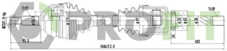 Піввісь PROFIT 2730-3074 (фото 1)