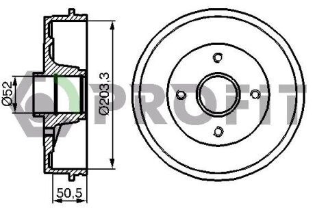 Барабан гальмівний PROFIT 5020-0076 (фото 1)