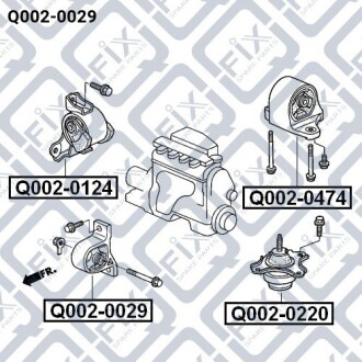 Подушка двигуна передня АКПП Q-fix Q002-0029