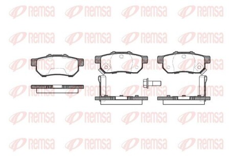 Колодка гальм. диск. HONDA CIVIC, JAZZ, 1.2I-2.0 16V 90.01-,08.07- задн. REMSA 0233.52