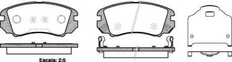 Колодка тормозов. диск. KIA SPORTAGE 2.0 04-, TUCSON 2.0 2.7 04 - передн. (выр-во) REMSA 0953.22