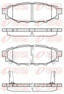 Колодка тормозов. диск. SUBARU LEGACY 2.0 2.5 03-, OUTBACK 2.5 03- задн. (выр-во) REMSA 1136.12