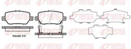 Колодка гальм. диск. HONDA LEGEND III (KA9) 3.5 V6 AWD 06 - задн. REMSA 1168.02