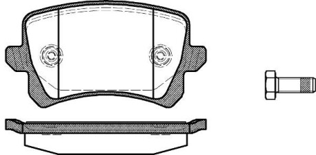 Колодка тормозов. диск. AUDI Q3, VW PASSAT, TIGUAN задн. (выр-во) REMSA 1342.00