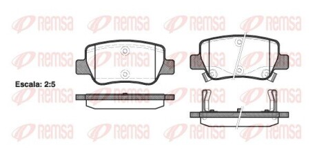 Колодка гальм. диск. TOYOTA AVENSIS/AVENSIS SW 1.6,1.8,2.0,2.0D-4D,2.2D-4D 09- задн. REMSA 1403.02