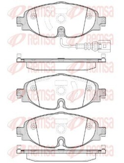 Колодка тормозов. диск. SKODA OCTAVIA 2012-VW GOLF VII 2012-AUDI A3 передн. (выр-во) REMSA 1515.01