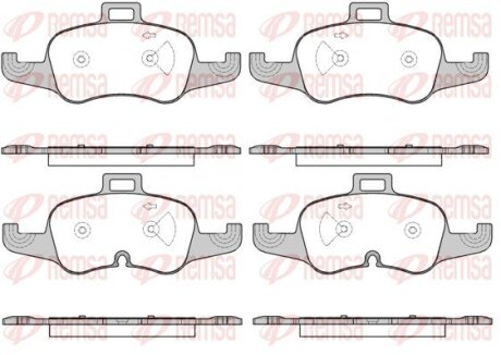 Колодки гальмівні дискові (комплект 4 шт) REMSA 1653.00