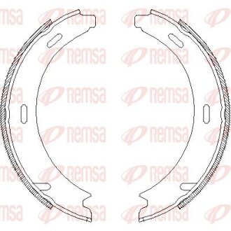Колодка тормозов. барабан. MB W124, W201, W202, W210 задн. (выр-во) REMSA 4093.01