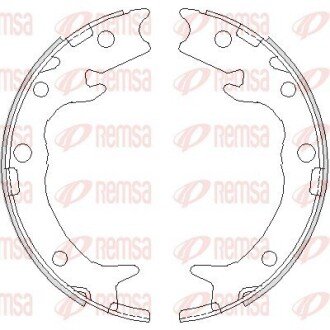 Колодка гальм. барабан. HONDA ACCORD SW VIII 2.0, 2.2 I CDT-I, 2.4 04/03-, CR-V задн. REMSA 4737.00 (фото 1)