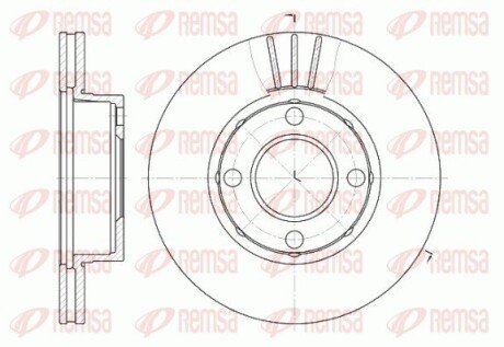 Диск тормозной AUDI 80 (8C, B4) (09/91-12/94) передн. (выр-во) REMSA 6177.10