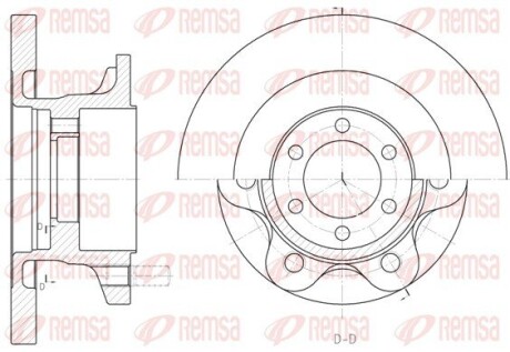 Диск гальмівний IVECO Daily II (05/99-04/06) передн. REMSA 6500.00