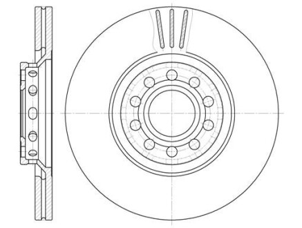 Диск тормозной AUDI A4, A6, SKODA SUPERB, VW PASSAT, передн. вент. (выр-во) REMSA 6596.10