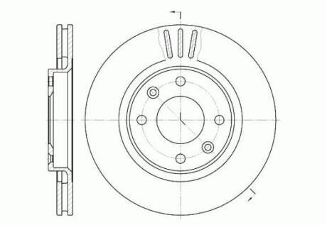 Диск тормозной CITROEN C3, C4, PEUGEOT 207 передн., вент. (выр-во) REMSA 6603.10