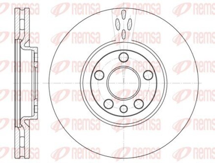 Диск тормозной CITROEN C8, PEUGEOT 807 передн., вент. (выр-во) REMSA 6658.10