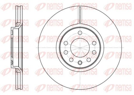 Диск гальмівний OPEL ASTRA H, G, CORSA D, VECTRA B 07.05 - передн. REMSA 6729.10