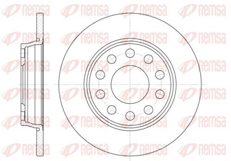 Диск тормозной AUDI A4 1.8-3.2 04-, A6 1.8-4.2 97-05 задн. (выр-во) REMSA 6731.00