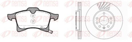 Комплект: 2 диска+ 4 колодки тормозных REMSA 81036.00