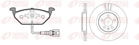 Комплект тормозной передн. AUDI A3 96-;SEAT TOLEDO 98-;SKODA FABIA 99-,OCTAVIA (выр-во) REMSA 8633.01