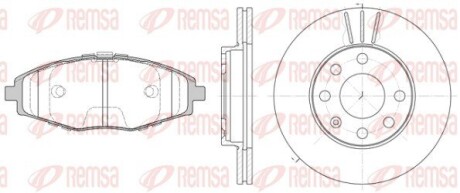 Комплект: 2 диска+ 4 колодки гальмівних REMSA 8696.01