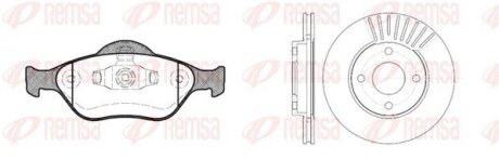 Комплект: 2 диска+ 4 колодки гальмівних REMSA 8766.00 (фото 1)