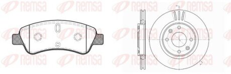 Комплект: 2 диска+ 4 колодки гальмівних REMSA 8840.00 (фото 1)