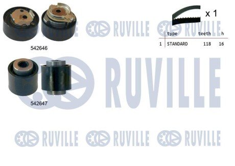 К-кт ГРМ Citroen 1.0/1.2VTI 03/12- RUVILLE 550377