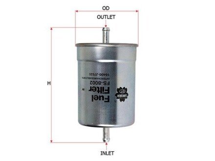 Фильтр топливный 1.6MPI 8V, 1.8MPI 20V, 1.8MPI Turbo, 2.8MPI 30V, 2.4MPI 30V, 3.0MPI 30V, 3.2MPI 24V, 2.3MPI 16V VW T4 90-03, Sharan 95-10; AUDI A6 97-04, A4 95-01; SKODA Superb 01-08; FORD Galaxy 94-06; SEAT Toledo I 91-99; MERCEDES-BENZ G-Class W46 SAKURA FS-8002