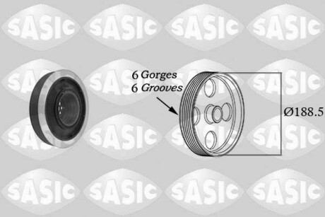 Ременный шкив коленчатого вала SASIC 9001805