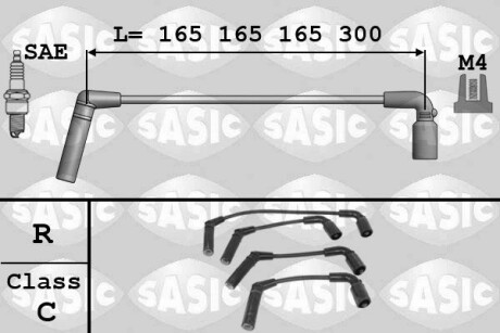 Дріт запалювання CHEVROLET Aveo, DAEWOO Matiz SASIC 9286055