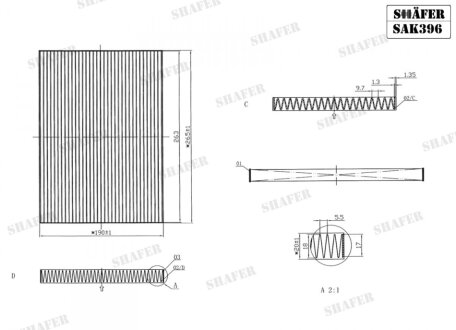 Фільтр салону вугільн. Nissan Qashqai 06-, X-Trail 07- SHAFER SAK396