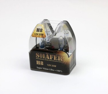 Лампа 12V H8 35W PGJ19-1 SUPER VISION ULTRA +100% Box2шт SHAFER SL3008