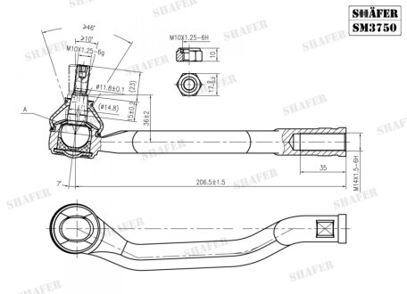 Наконечник правий Renault Megane Coupe 1.4 16V 04.09- SHAFER SM3750