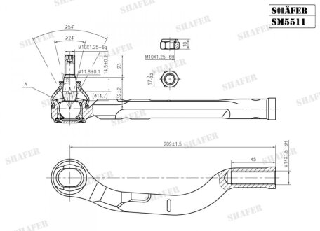 Наконечник рулевой тяги прав Opel Vivaro/Renault Trafic 00- SHAFER SM5511