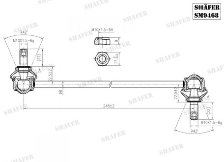 Стойка стабилизатора передняя Renault Clio III-IV, Modus, Zoe, Nissan Micra III, Tiida, Note, 03- SHAFER SM9468