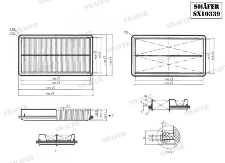 Фільтр повітряний Acura MDX 3.5 16-20 /Honda Pilot 3.5 16-21 /Passport 3.5 19- /Ridgeline 3.5 17-21/Odyssey 3.5 17-21 (USA) SHAFER SX10339