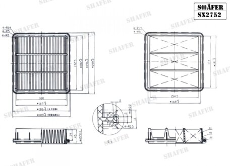 Фільтр повітряний Hyundai Elantra, Kia Ceed, I30, 1.4-2.0, 06- SHAFER SX2752