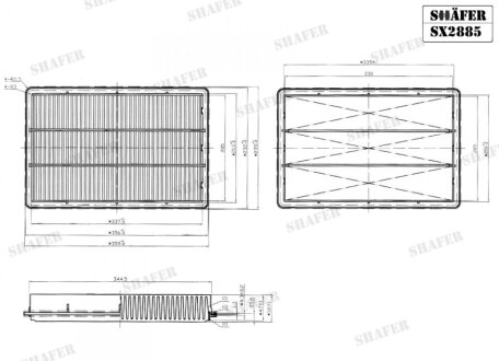 Фільтр повітряний Mitsubishi Pajero 2.5/3.2 2/00- SHAFER SX2885