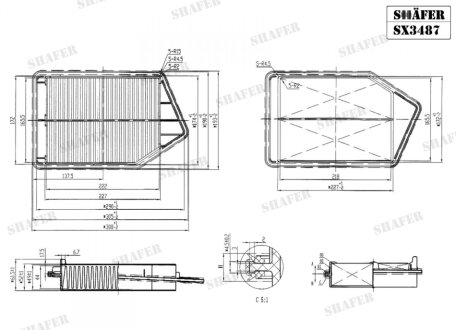 Фильтр воздушный Honda Accord 2.4 (13-17), Acura TLX 2.4 (15-20), (USA) SHAFER SX3487