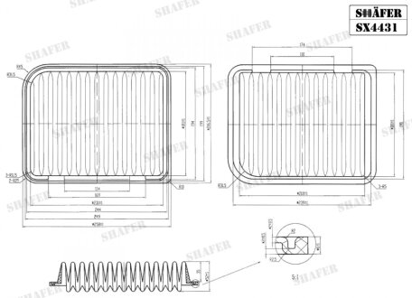 Фільтр повітряний Mitsubishi ASX 10-. Grandis 04-, Lancer 10-, Outlander 10- /Peugeot 4008 12- SHAFER SX4431