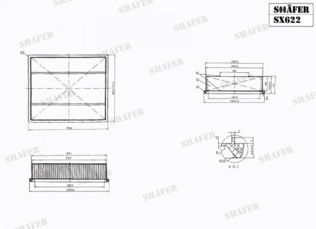 Фільтр повітряний Audi A4 94-// VW Passat 96- SHAFER SX622