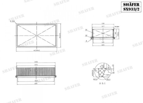 Фильтр воздушный Renault Clio II, III, Modus, Nissan Micra III, 1.5D-2.0, 04- (SX933/2) SHAFER SX9332