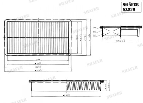 Фільтр повітряний Mazda 6 02- SHAFER SX936