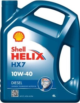 Масла моторные Helix Diesel HX7 SAE 10W-40 (Канистра 4л)) SHELL 550046310 (фото 1)