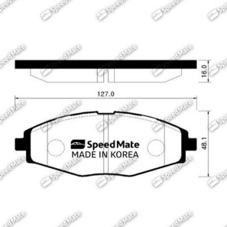 Колодка тормозов. диск. DAEWOO LANOS 1.5 передн. (выр-во SPEEDMATE, Korea) SK SPEEDMATE SM-BPG008