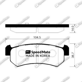 Колодка гальм. диск.(R) DAEWOO LACETTI (SPEEDMATE, Korea) SK SPEEDMATE SM-BPG015