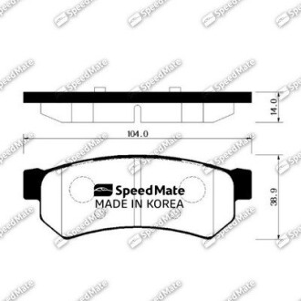 Колодка гальм. диск. (R) DAEWOO LACETTI (SPEEDMATE, Korea) SK SPEEDMATE SM-BPG020