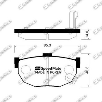 Колодки тормозные дисковые HYUNDAI AVANTE, CERATO (выр-во SPEEDMATE, Korea) SK SPEEDMATE SM-BPH008