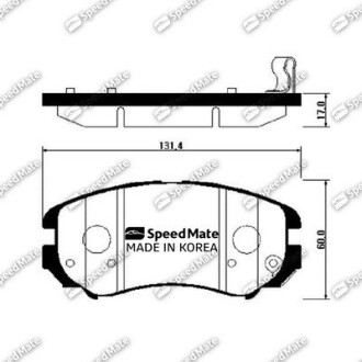 Колодки тормозные дисковые HYUNDAI TUCSON, KIA SPORTAGE передн. (выр-во SPEEDMATE, Korea) SK SPEEDMATE SM-BPH026